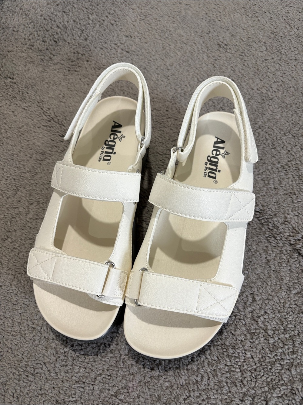 Alegria Sandals Shoes Womens Size 9 White Slingback Wedge Comfort 39
